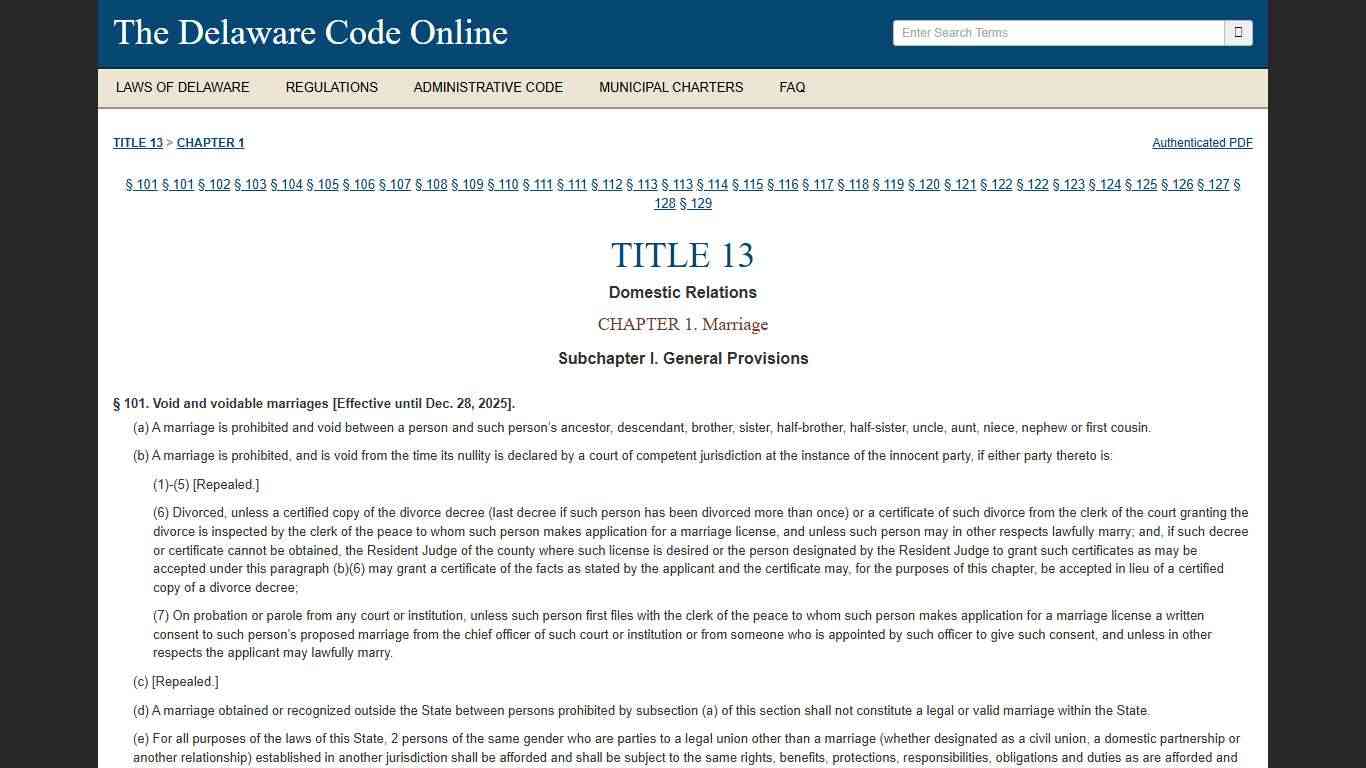 Delaware Code Online