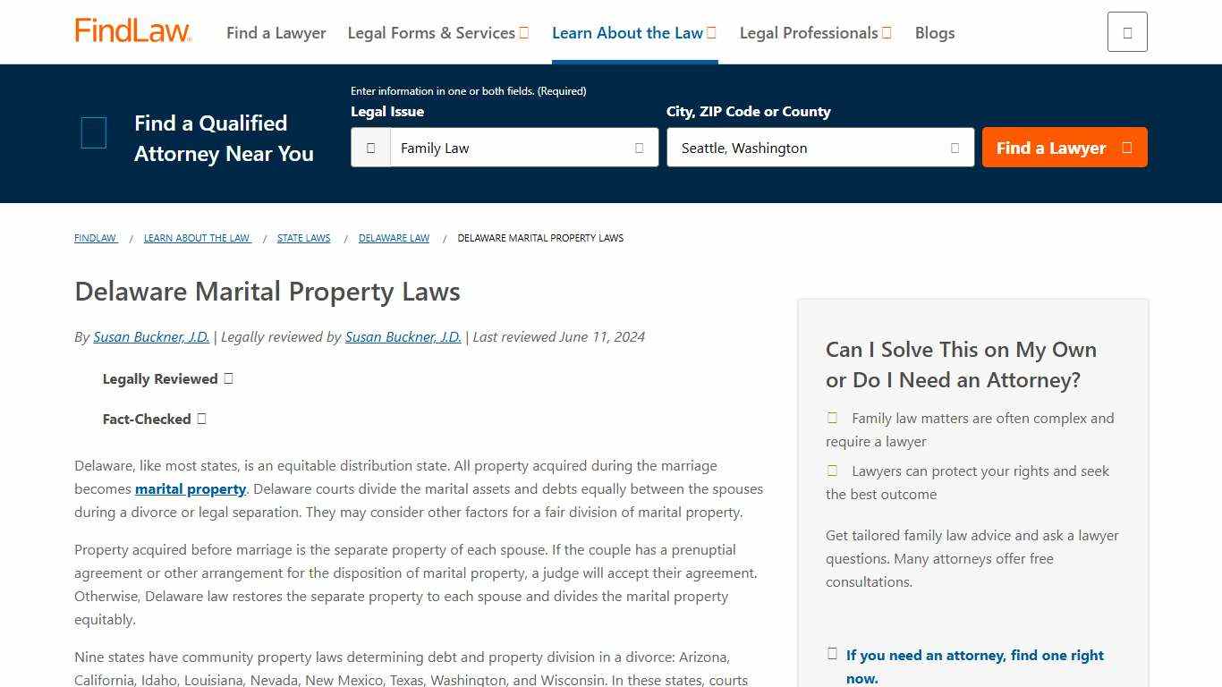 Delaware Marital Property Laws - FindLaw